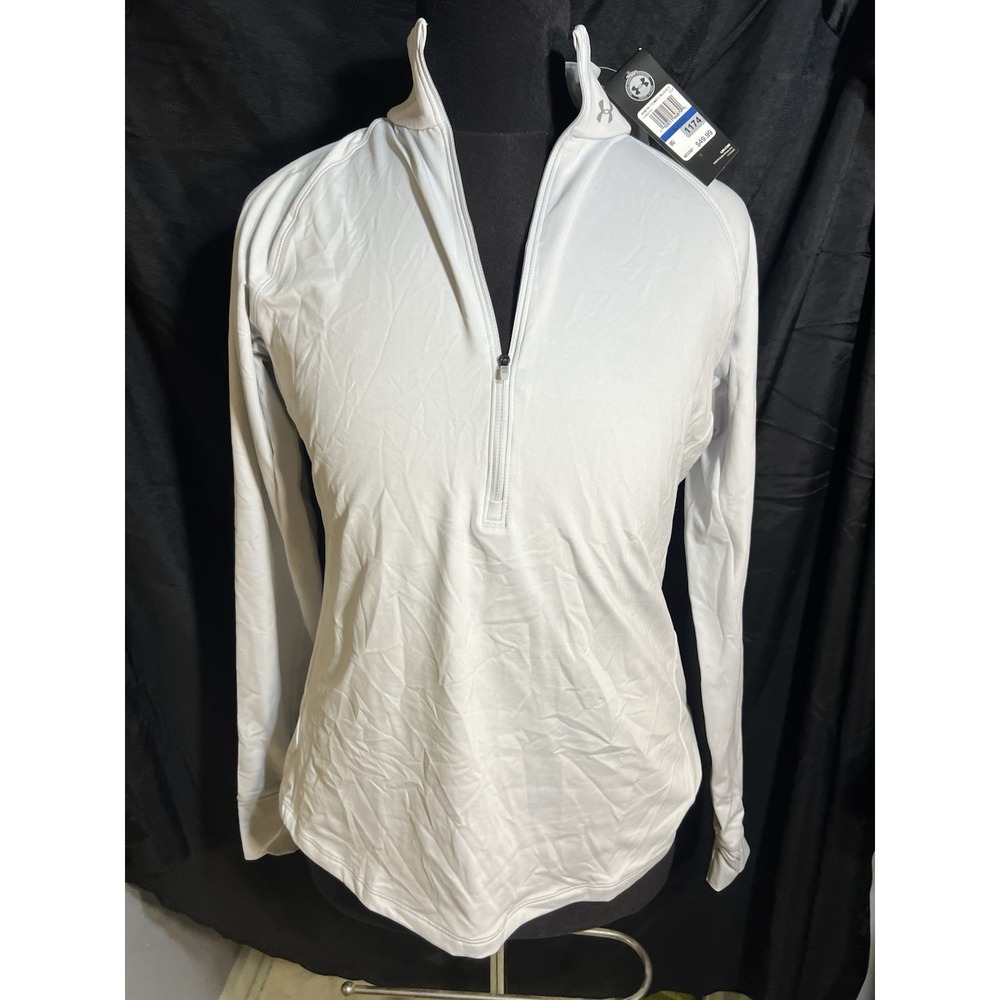 NWT XL UNDER ARMOUR Rebel Light‎ Gray ColdGear Cozy Half-Zip Pullover (2237)